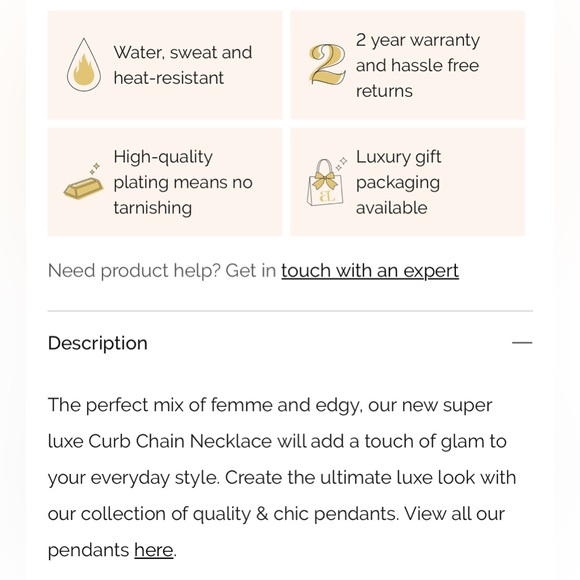 Curb Chain Necklace (18k Rose Gold) - Picture 7 of 8